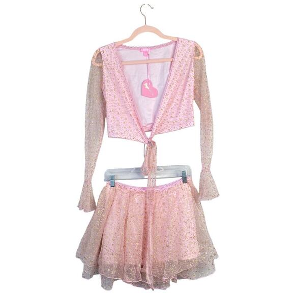 Dolls Kill Dresses & Skirts - SUGAR THRILLZ Just Like Magic Sheer Pink Set Size XS/S Dollskill Balletcore NWT